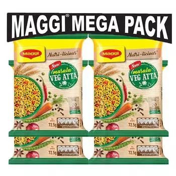 Лапша Maggi 2 Minutes Masala Veg Atta, упаковка 73 грамма (2,57 унции)- 12 штук - Сделано в Индии (Масала Вег Атта)