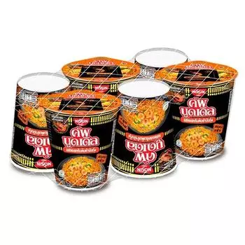 Лапша Nissin Cup Лапша быстрого приготовления Tom Yum Паста из креветок со вкусом сливочного соуса (Сухой тип) 71 г. х 6 шт. 71 g. x 6 pcs