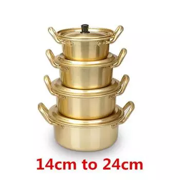 Лапша Рамен в корейском стиле, золотая кастрюля, алюминиевый суп, горячая кастрюля, оксидированное покрытие, лапша, яичный суп, приготовление пищи, золотая кухонная посуда