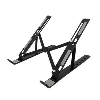 Laptop Holder Riser Computer Tablet Stand Adjustable Aluminum Ergonomic Foldable Portable Desktop Holder High Quality One Size чёрный