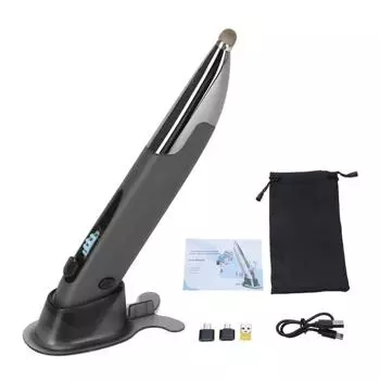 Сменная мышь для ноутбука, перезаряжаемая беспроводная мышь для правой и левой руки 2.4G с адаптером USB Type C для сенсорного пера серый