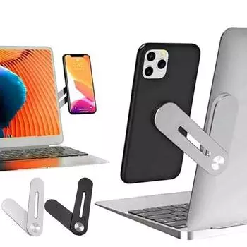 Боковое крепление для телефона на ноутбуке, магнитная регулируемая подставка для телефона, складной кронштейн для монитора, расширительный кронштейн для настольного монитора серебряный