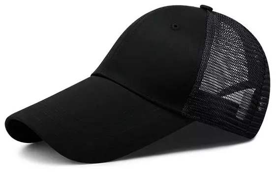 Laquest Plus Size Long Brim Mesh Up to Long Brim Baseball Cap for Men and Women Cap, 63cm, (Black) чёрный