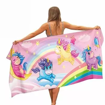 Large Beach Towel Bath Towel Microfiber Printed Quick Drying Towel Bath Towel Shawl Rectangular Beach Mat
