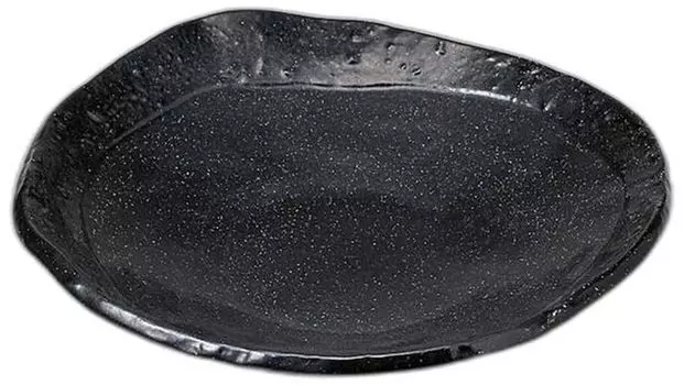 Large Black Grain Serving Plate x 28 x Large Bowl Setomonohonpo [28 6cm]
