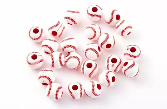 Большой объем 12 мм набор из 100 бусин в виде бейсбольного мяча, ручная работа, сделай сам, оригинал