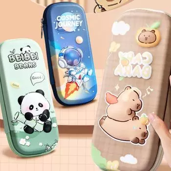 Large Capacity 3D Cartoon Pen Box Stationery 3D Capybara Pencil Case Children style 4