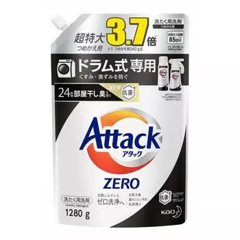 [large capacity] attack zero laundry detergent liquid drum type refill 1280g approximately 3.7 times the amount