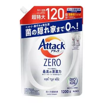[large capacity] attack zero laundry detergent liquid attack liquid best cleaning power refill 1200g