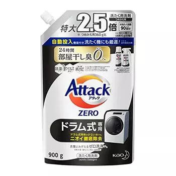 [large capacity] attack zero zero laundry detergent drum type only prevents dullness and darkening refill 900g feels clean! every time you wash i