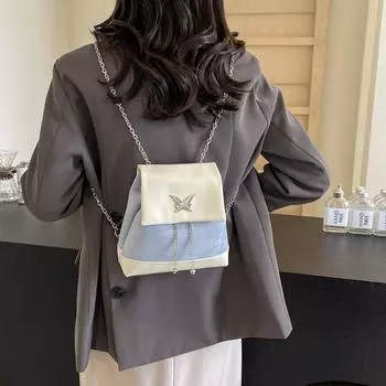 Большая вместимость рюкзака для поездок на работу и отдыха для женщин, весна 2024 года, простая индивидуальность, модный тренд, красивый рюкзак чёрный