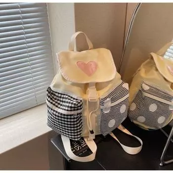 Large capacity backpack Female leisure student class school bag Bucket bag Outdoor lightweight travel backpack жёлтый