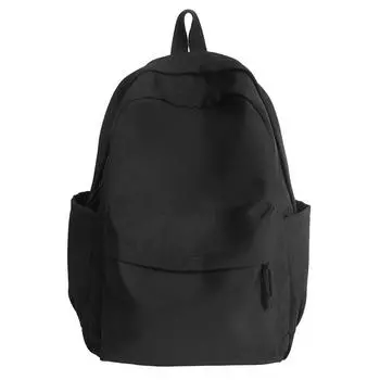 Large Capacity Backpack Men s And Women s Travel Backpack Solid Color Student Schoolbag чёрный