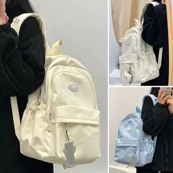 Large Capacity Backpack Shoulder Bag Bookbags Nylon Travel Knapsacks Student Daily Zipper Schoolbags жёлтый