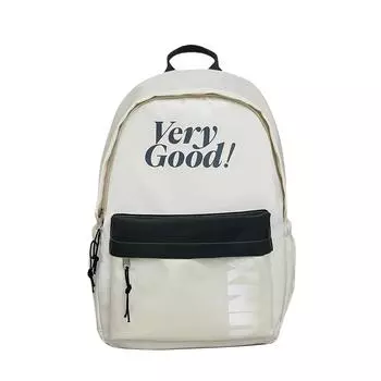 Large Capacity Backpack Student Schoolbag Letter Print Lightweight Backpack белый