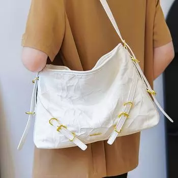 Большая вместительная сумка женская 2024 новая модная универсальная сумка через плечо простая текстура класс сумка-тоут для поездок на работу No Specifications