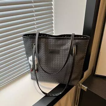 Large-capacity bag women s 2025 new niche work shoulder bag advanced sense college student class tote bag No pendant синий