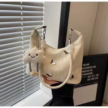 Large capacity bag women s autumn and winter 2024 new casual autumn and winter versatile shoulder messenger bag commuter dumpling bag чёрный