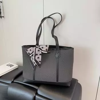 Large-capacity bag women s new high-end college student shoulder bag versatile portable commuter tote bag чёрный