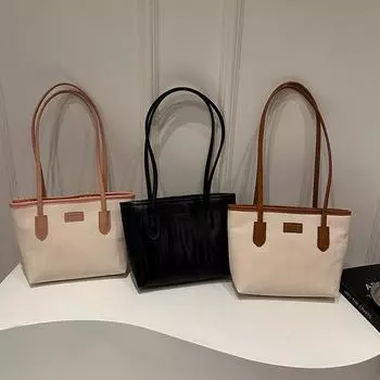 Large Capacity Bag, Women S Small Fresh Winter Simple Casual Shoulder Bag, Casual Work Commuter Tote Bag коричневый