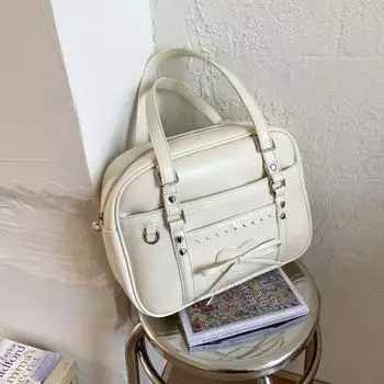 Large capacity bag women s summer new versatile shoulder commuter tote bag multi-functional backpack белый