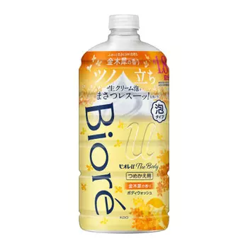 [Large Capacity] Biore U The Body Foam Type Refill 780ml Fresh Cream Foam with Highly Lubricating Formula Body Soap Osmanthus Scent