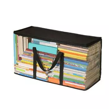Large Capacity Books Collection Container Visual Miscellaneous Storage Box for Home чёрный