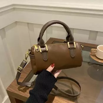 Large Capacity Bowling Bag Elegant Women Handbags Trendy Boston Shoulder Bag Women