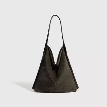 Large Capacity Casual All-in-one Simple Suede Tote Bag Women s Commuter Underarm Bag Shoulder Tote чёрный