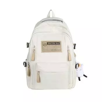 Large Capacity Casual Backpack Versatile Burden Reduction School Bag Outdoor Handbag Portable High School Backpack белый