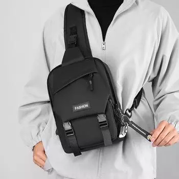 Large-capacity Casual Single-shoulder Bag Fashionable and Versatile Chest Bag Niche Class and Commuting Crossbody Bag серый