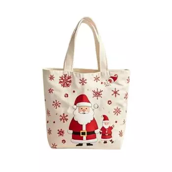 Large Capacity Christmas Canvas Gift Bag Santa Claus Merry Christmas Decor Home New Year Decor Style 2