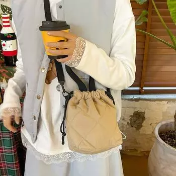 Вместительная сумка-ведро для поездок на работу, женская, цвета хаки, портативная хлопковая сумка для одежды, сумка-мессенджер серый