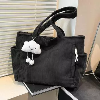 Вместительная сумка-тоут для поездок на работу, студенческая сумка через плечо, сумка-мессенджер, нишевая универсальная тканевая сумка