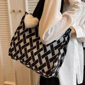 Большая вместительная сумка-тоут для поездок на работу, женская сумка для прогулок, модная ретро-сумка для мам, универсальная сумка через плечо