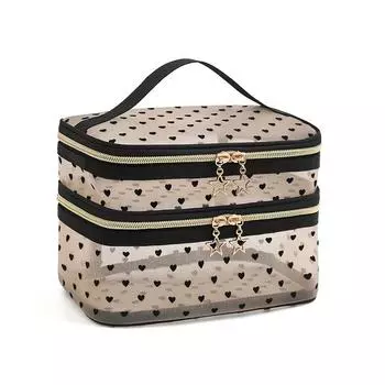 Large Capacity Cosmetic Bag Travel Essentials Storage Bag Women s Double Layer Cosmetic Bag чёрный