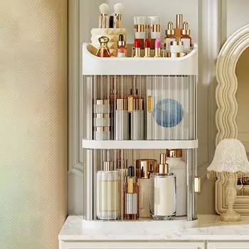 Large Capacity Cosmetic Storage Box Makeup Drawer Organizer Jewelry Nail Polish Makeup Container Desktop Cosmetic Storage Box бежевый