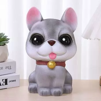 Large Capacity Cute Puppy Piggy Bank Unbreakable Cartoon Dog Saving Jar Anti-fall Piggy Bank Ornaments Children s чёрный