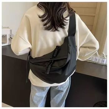 Large Capacity Cycling Crossbody Bag Women 2025 New Arrival Summer Sports and Leisure Backpack Oxford Cloth Dumpling Bag Women s Shoulder Black large