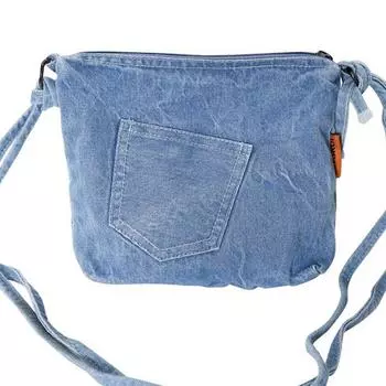 Large Capacity Denim Canvas Bag Street Style Solid Crossbody Bag Portable Vintage Handbag Students