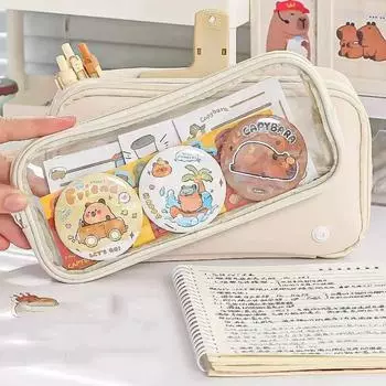 Large Capacity Detachable Pencil Case Itabag Stationery Storage Bag Office School Supplies кофейный