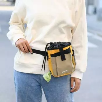 Large Capacity Dog Snack Pocket with Strap Pet Poop Pouch Outdoor Supplies зелёный