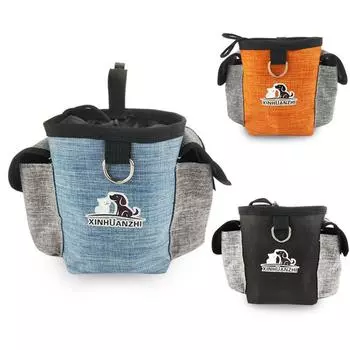 Large Capacity Dog Training Pouch with Poop Bag Hole Pet Trainer Waist Bag Dog Food Snack чёрный