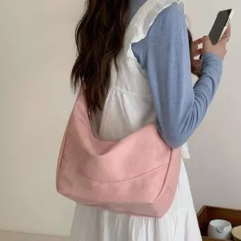Large Capacity Dumpling Bag for Women New Summer One-shoulder Crossbody Bag for Students Commuting for Class Pink Tote Bag