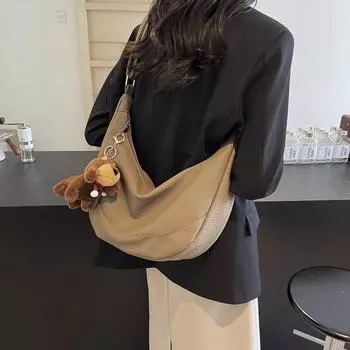 Large capacity dumpling bag women s 2024 new trendy autumn and winter casual shoulder bag retro versatile messenger women s bag