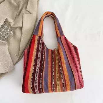 Large Capacity Ethnic Style Handbag Messenger Bag Retro Shoulder Bag Bohemian Tote Bag Women