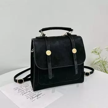 Large-capacity fashion collegiate style simple temperament 2024 spring new foreign casual women s shoulder backpack белый