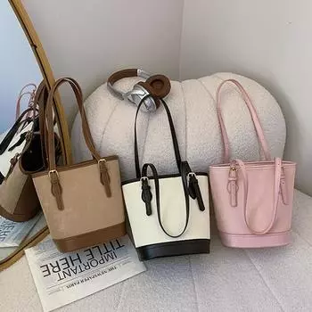 Large Capacity Fashionable and Elegant Commuting Bag for Women In Spring and Summer New Simple Trendy One-shoulder Oblique Bucket Bag