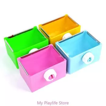 Large Capacity Hanging Feeding Bowl Less Wasted Hanging Rabbit Feeder Small Animal Feeding Supplies синий