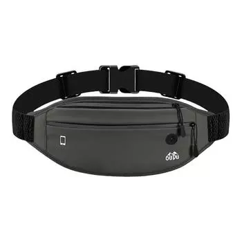 Large Capacity Hiking Running Bag Waterproof Camping Belt Bag Solid Color Men Waist Pack Men Women серый